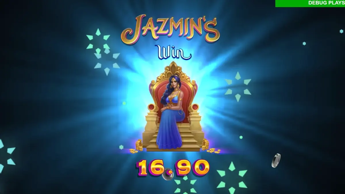Tampilan visual mewah slot Jazmin’s Wild Ways Smash Pots™ dengan latar belakang istana Arabian.